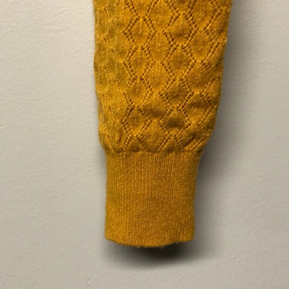 Dynamite Mustard Open knit Crop Sweater - Picture 3 of 4